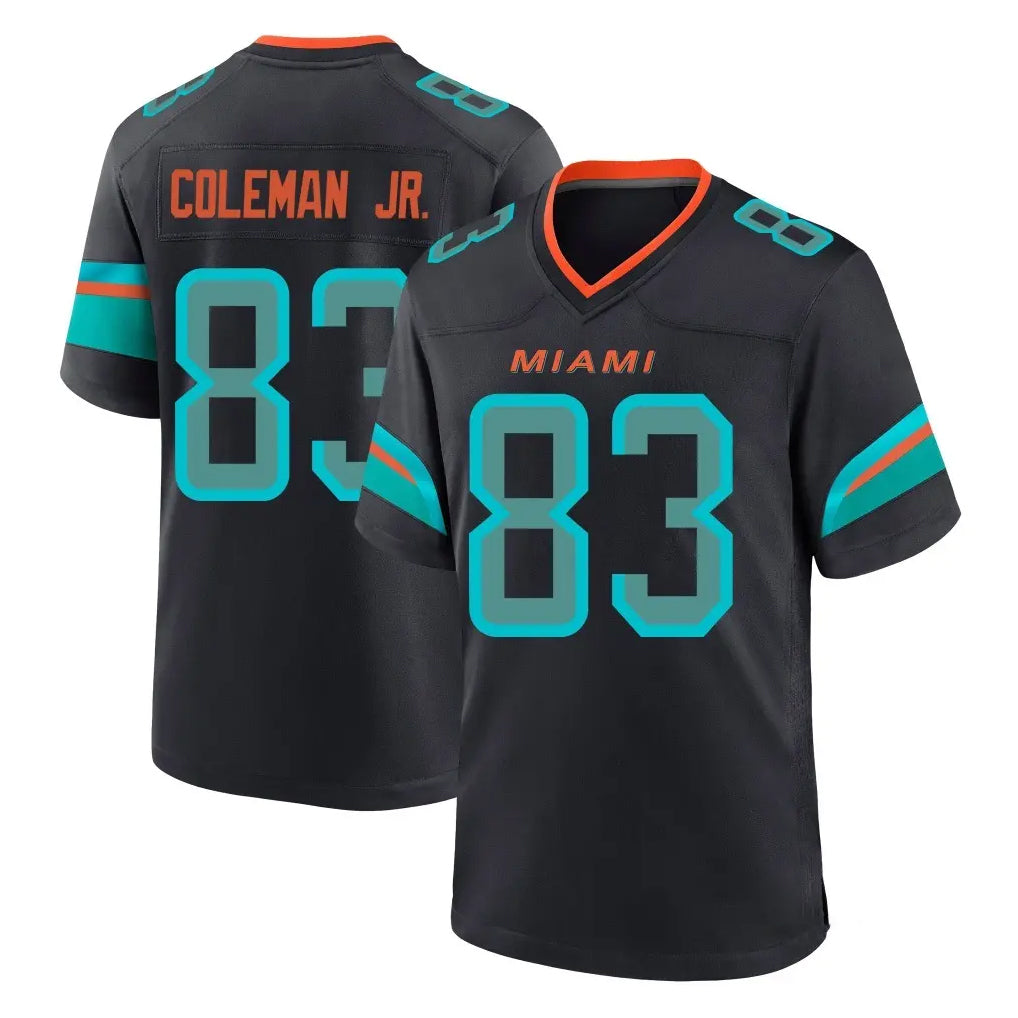 Vanessashop M.Dolphins #83 Kevin Coleman Jr. Player Black Pitch Rivalries Collection Home Game Stitched Jerseys