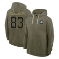 Vanessashop M.Dolphins #83 Kevin Coleman Jr. Player Olive Salute to Service Pullover Hoodies Limited Stitched Jerseys