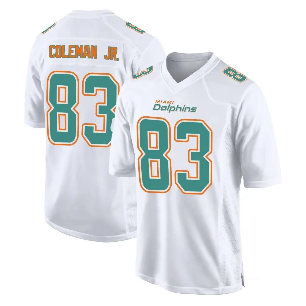 Vanessashop M.Dolphins #83 Kevin Coleman Jr. Player White Fashion Home Game Stitched Jerseys