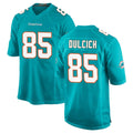 Vanessashop M.Dolphins #85 Greg Dulcich Player Aqua Home Game Stitched Jerseys
