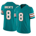 Vanessashop M.Dolphins #8 JuJu Brents Player Aqua Limited Alternate Vapor F.U.S.E. Home Game Stitched Jerseys