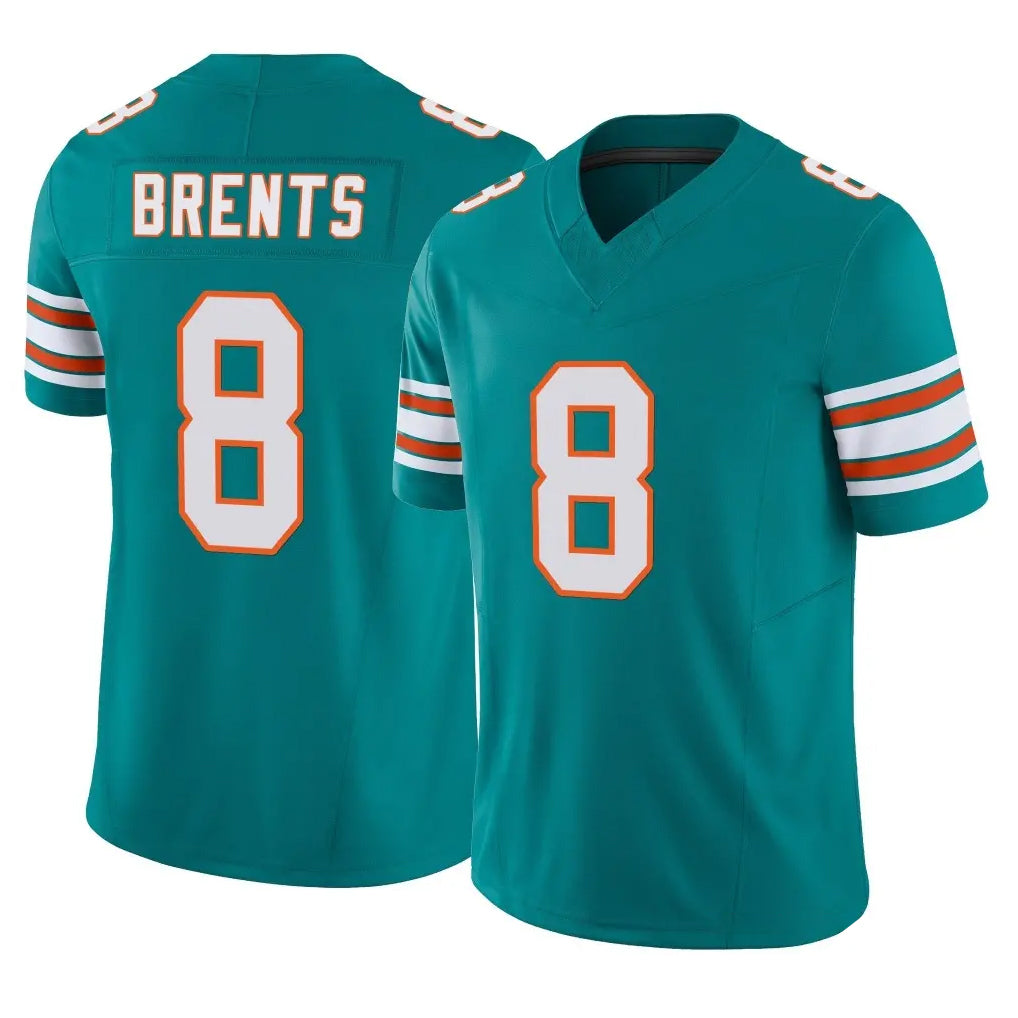 Vanessashop M.Dolphins #8 JuJu Brents Player Aqua Limited Alternate Vapor F.U.S.E. Home Game Stitched Jerseys