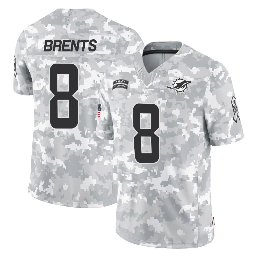 Vanessashop M.Dolphins #8 JuJu Brents Player Arctic Camo Salute To Service Limited Game Stitched Jerseys