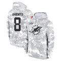 Vanessashop M.Dolphins #8 JuJu Brents Player Arctic Camo Salute to Service Hoodies Limited Game Stitched Jerseys