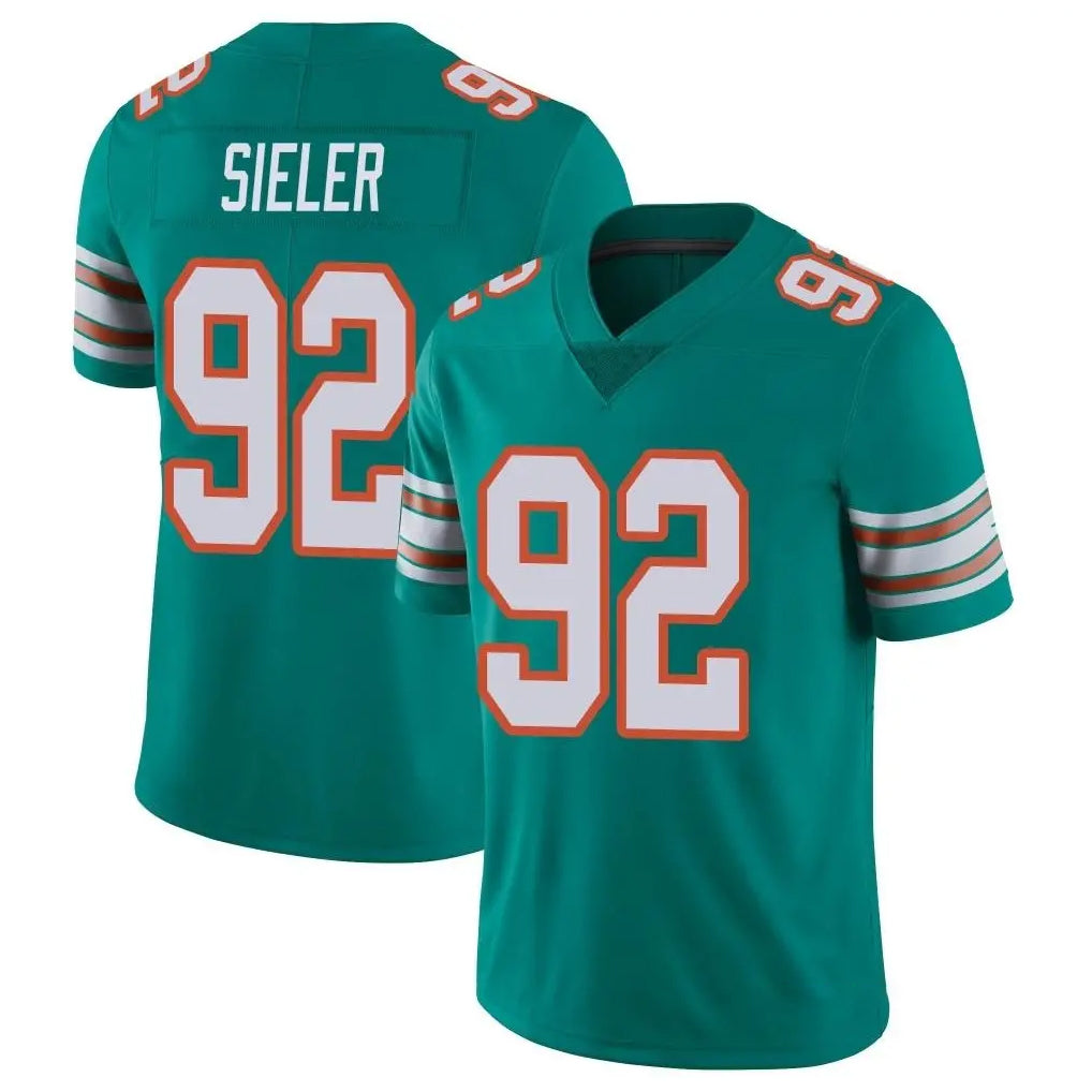 Vanessashop M.Dolphins #92 Zach Sieler Player Aqua Limited Alternate Vapor Untouchable Home Game Stitched Jerseys