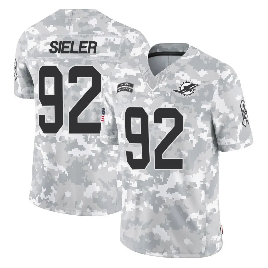 Vanessashop M.Dolphins #92 Zach Sieler Player Arctic Camo Salute To Service Limited Game Stitched Jerseys