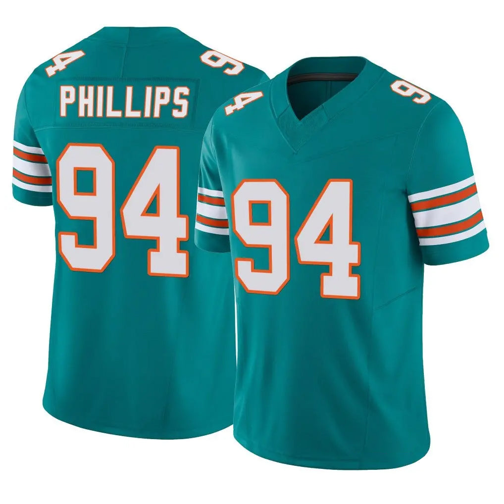 Vanessashop M.Dolphins #94 Jordan Phillips Player Aqua Limited Alternate Vapor F.U.S.E. Home Game Stitched Jerseys