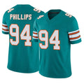 Vanessashop M.Dolphins #94 Jordan Phillips Player Aqua Limited Alternate Vapor F.U.S.E. Home Game Stitched Jerseys