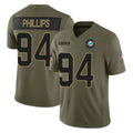 Vanessashop M.Dolphins #94 Jordan Phillips Player Olive 2025 Salute To Service Limited Game Stitched Jerseys