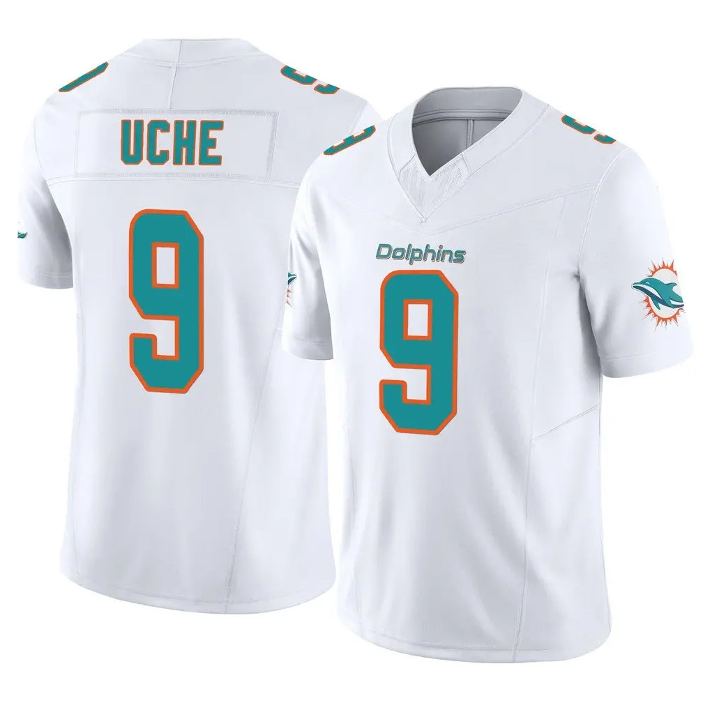 Vanessashop M.Dolphins #9 Joshua Uche Player White Limited Vapor F.U.S.E. Home Game Stitched Jerseys
