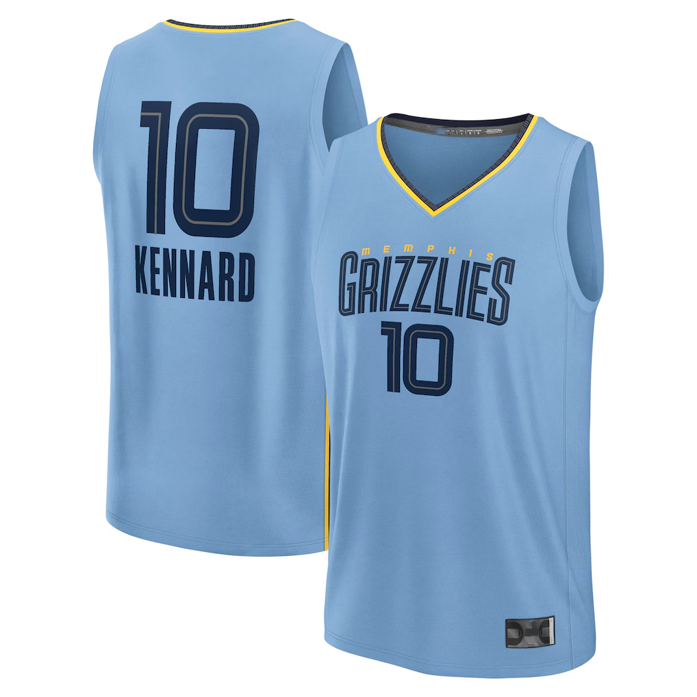 Vanessashop M.Grizzlies #10 Luke Kennard Light Blue Fast Break Replica Player Stitched Jerseys- Statement Edition