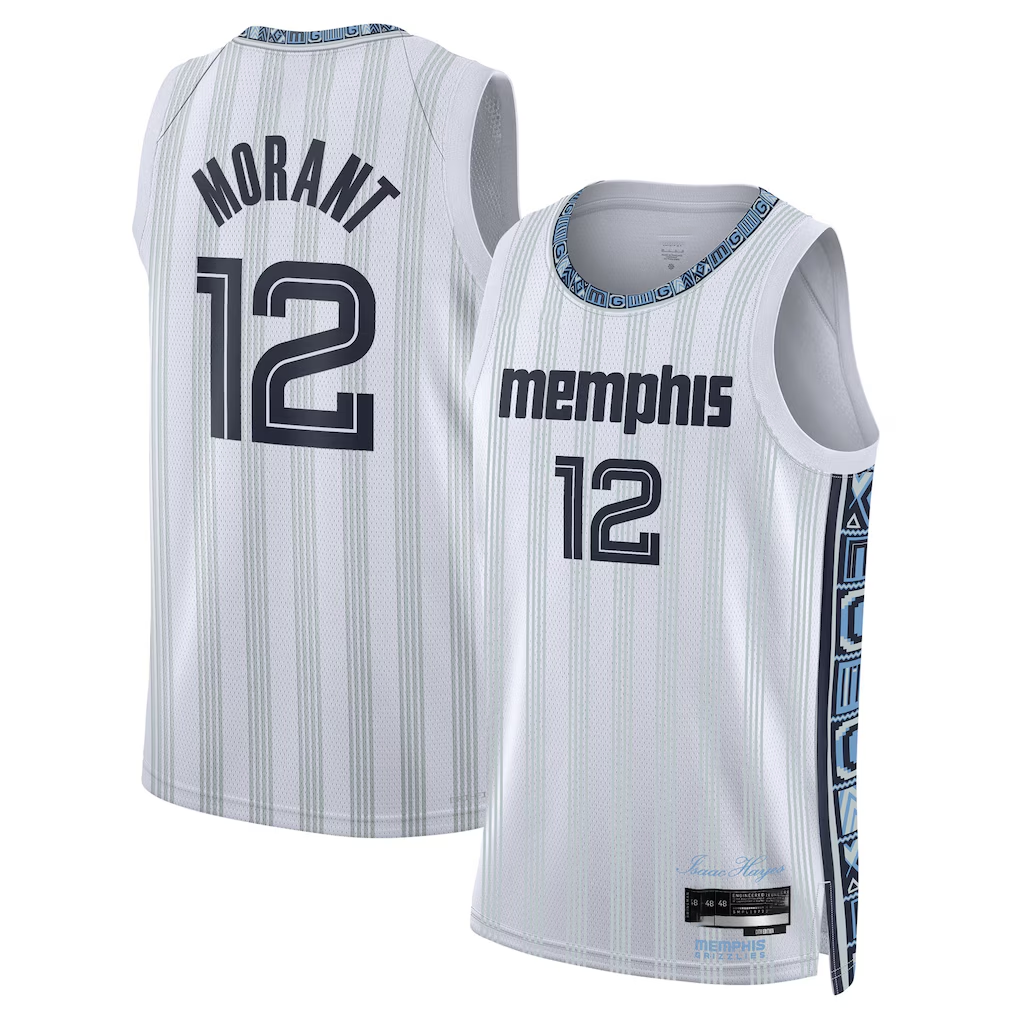 Vanessashop M.Grizzlies #12 Ja Morant White 202526 Swingman Stitched Jerseys- City Edition