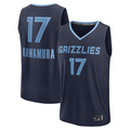 Vanessashop M.Grizzlies #17 Yuki Kawamura Navy Fast Break Replica Player Stitched Jerseys- Icon Edition