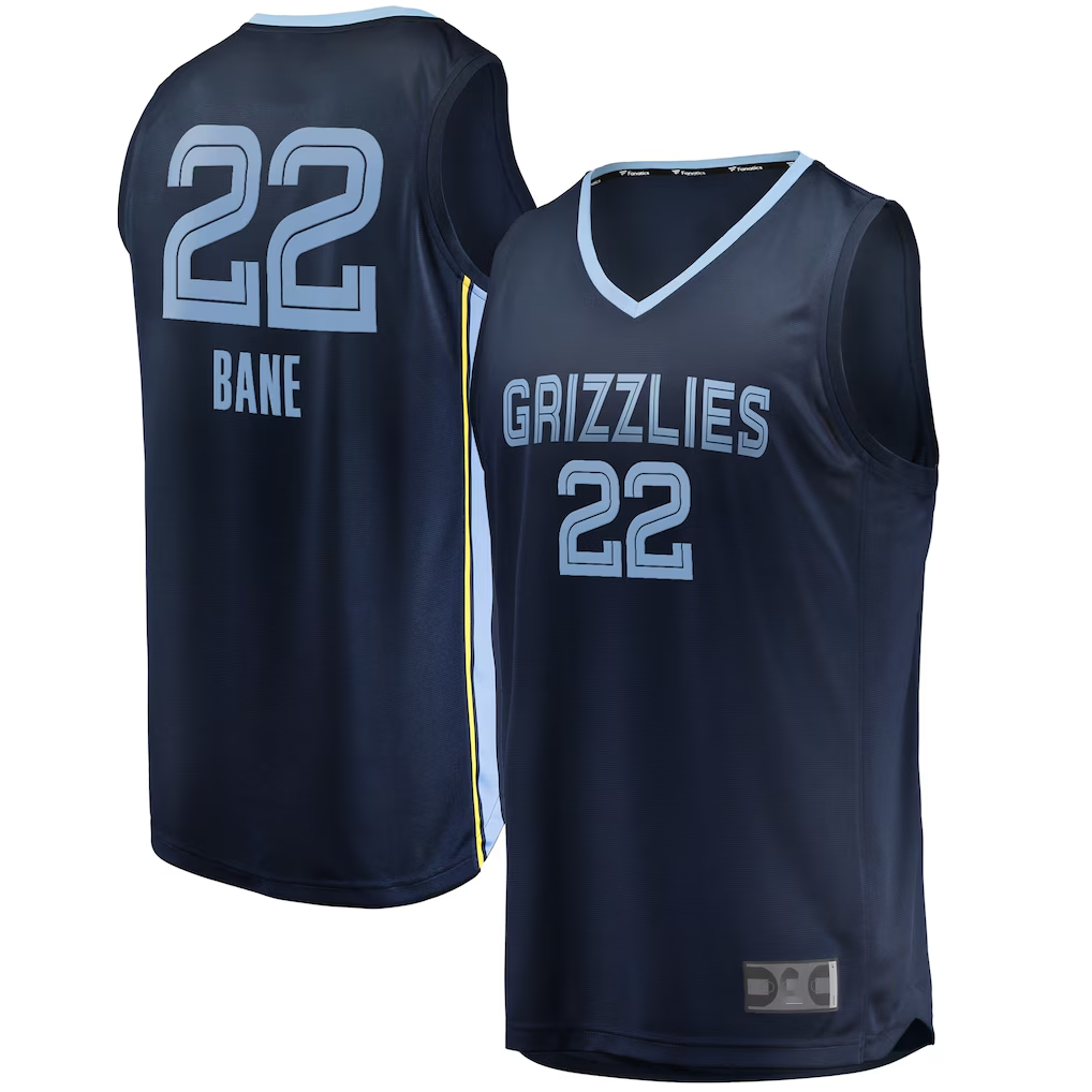 Vanessashop M.Grizzlies #22 Desmond Bane Navy Fast Break Replica Stitched Jerseys- Icon Edition