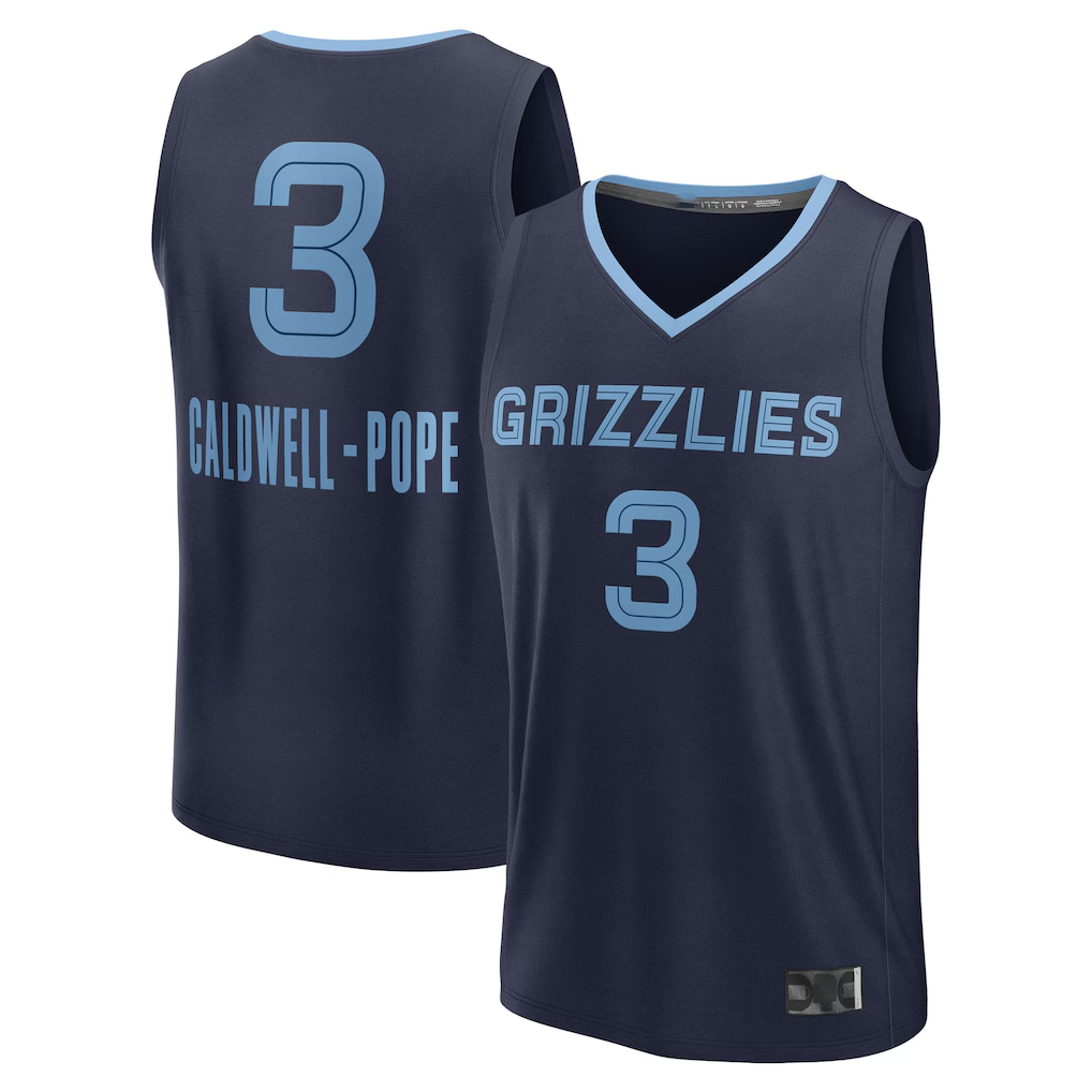 Vanessashop M.Grizzlies #3 Kentavious Caldwell-Pope Navy Fast Break Replica Player Stitched Jerseys- Icon Edition