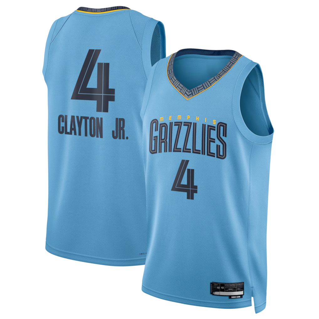 Vanessashop M.Grizzlies #4 Walter Clayton Jr. Light Blue Swingman Stitched Jerseys- Statement Edition