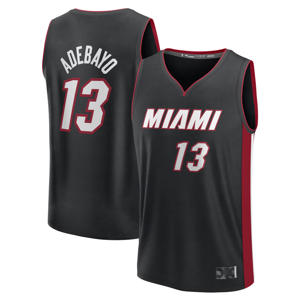 Vanessashop M.Heat #13 Bam Adebayo  Black Fast Break Replica Jerseys - Icon Edition