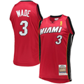Vanessashop M.Heat #3 Dwyane Wade Mitchell & Ness Red 2005-06 Hardwood Classics Authentic Jerseys