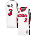Vanessashop M.Heat #3 Dwyane Wade Mitchell & Ness White Hall of Fame Class of 2023 Throwback Swingman Jerseys