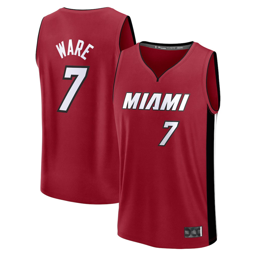 Vanessashop M.Heat #7 Kel'el Ware  Red Fast Break Player Jerseys - Statement Edition