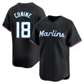 Vanessashop M.Marlins #18 Griffin Conine Player Black Home Limited Stitched Jerseys