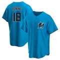 Vanessashop M.Marlins #18 Griffin Conine Player Blue Home Game Stitched Jerseys