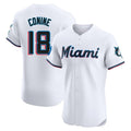Vanessashop M.Marlins #18 Griffin Conine Player White Home Limited Elite Stitched Jerseys