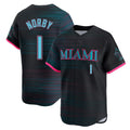 M.Marlins #1 Connor Norby Player Black Vanessashop City Connect Home Limited Stitched Jerseys