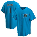 M.Marlins #1 Connor Norby Player Blue Vanessashop Home Game Stitched Jerseys