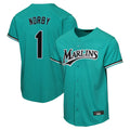 M.Marlins #1 Connor Norby Player Teal Vanessashop Home Game Stitched Jersey