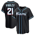 Vanessashop M.Marlins #21 Graham Pauley Player Black Fashion Out Home Game Stitched Jerseys