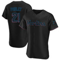 Vanessashop M.Marlins #21 Graham Pauley Player Black Home Limited Elite Stitched Jerseys