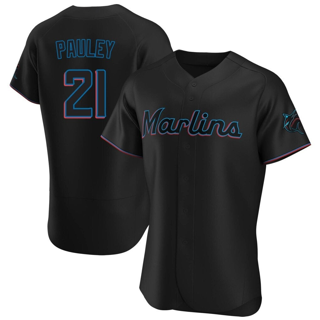 Vanessashop M.Marlins #21 Graham Pauley Player Black Home Limited Elite Stitched Jerseys