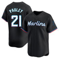 Vanessashop M.Marlins #21 Graham Pauley Player Black  Home Limited Stitched Jerseys