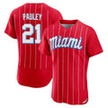 Vanessashop M.Marlins #21 Graham Pauley Player Red City Connect Home Limited Elite Stitched Jerseys