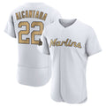 Vanessashop M.Marlins #22 Sandy Alcantara Player Gold  Home Limited Elite Stitched Jerseys