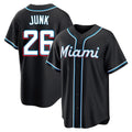 Vanessashop M.Marlins #26 Janson Junk Player Black Fashion Out Home Game Stitched Jerseys