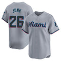 Vanessashop M.Marlins #26 Janson Junk Player Gray Home Limited Stitched Jerseys