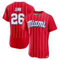 Vanessashop M.Marlins #26 Janson Junk Player Red City Connect Home Limited Elite Stitched Jerseys