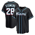 Vanessashop M.Marlins #28 Kyle Stowers Player Black Fashion Out Home Game Stitched Jerseys