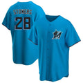 Vanessashop M.Marlins #28 Kyle Stowers Player Blue Home Game Stitched Jerseys