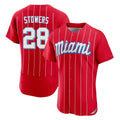 Vanessashop M.Marlins #28 Kyle Stowers Player Red City Connect Home Limited Elite Stitched Jerseys