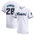 Vanessashop M.Marlins #28 Kyle Stowers Player White  Home Limited Elite Stitched Jerseys