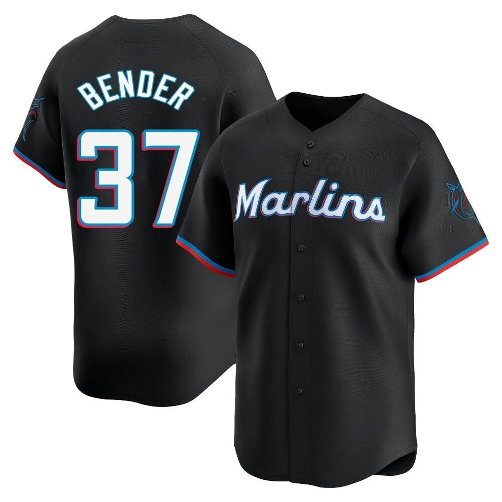 Vanessashop M.Marlins #37 Anthony Bender Player Black  Home Limited Stitched Jerseys