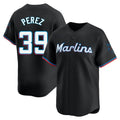 Vanessashop M.Marlins #39 Eury Perez Player Black  Home Limited Stitched Jerseys