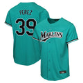 Vanessashop M.Marlins #39 Eury Perez Player Teal Home Game Stitched Jerseys