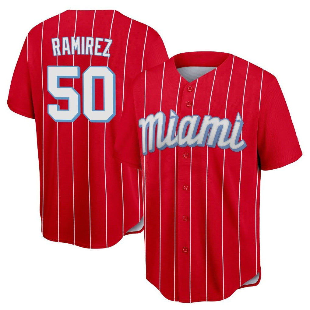 Vanessashop M.Marlins #50 Agustin Ramirez Player Red City Connect Home Game Stitched Jerseys