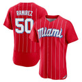 Vanessashop M.Marlins #50 Agustin Ramirez Player Red City Connect Home Limited Elite Stitched Jerseys
