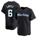 Vanessashop M.Marlins #6 Otto Lopez Player Black  Home Limited Stitched Jerseys