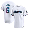 Vanessashop M.Marlins #6 Otto Lopez Player White  Home Limited Stitched Jerseys